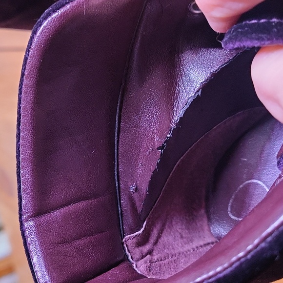 Velvet Platform Ankle Boots - Purple 6.5 Lace Up Bootie - Picture 11 of 11